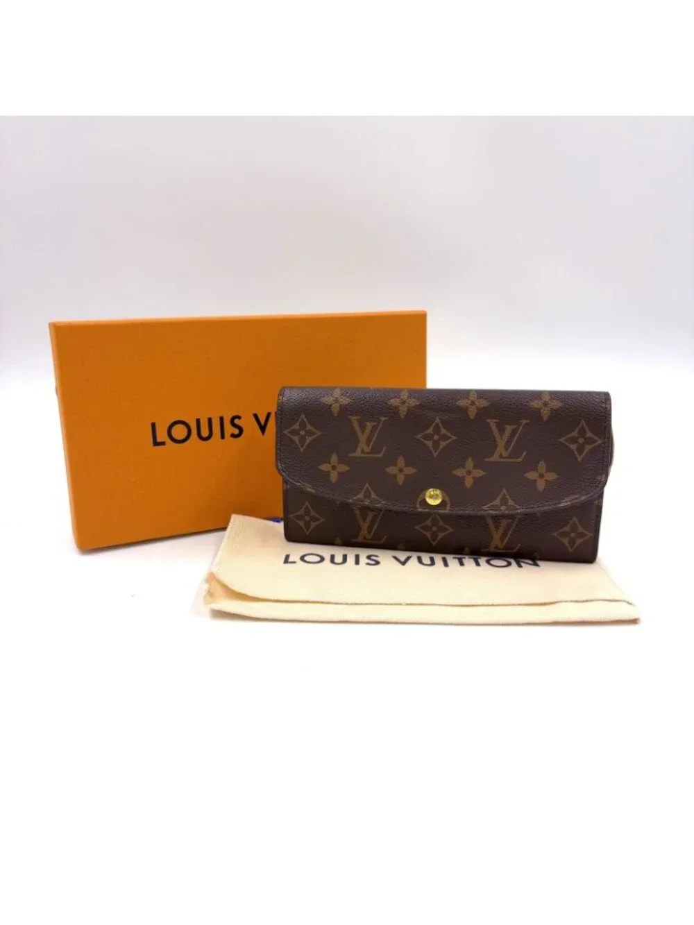 Louis Vuitton Portefeuille Emily Monogram Initials Leather Brown Light Pink